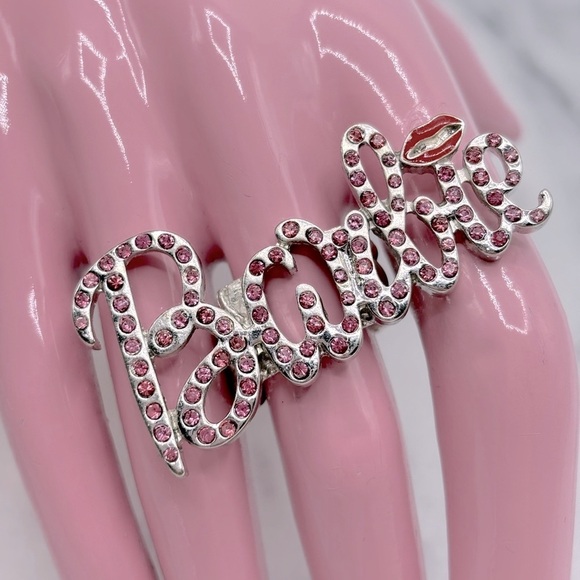 Barbie Pink Crystal Ring Multi Colored Crystals with Stretch Comfort Band - Picture 2 of 6